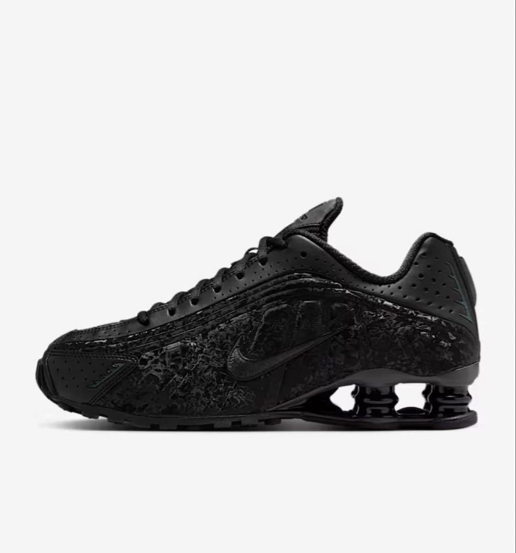 靴 Nike Wmns Shox R4 Black FloralDark Smoke