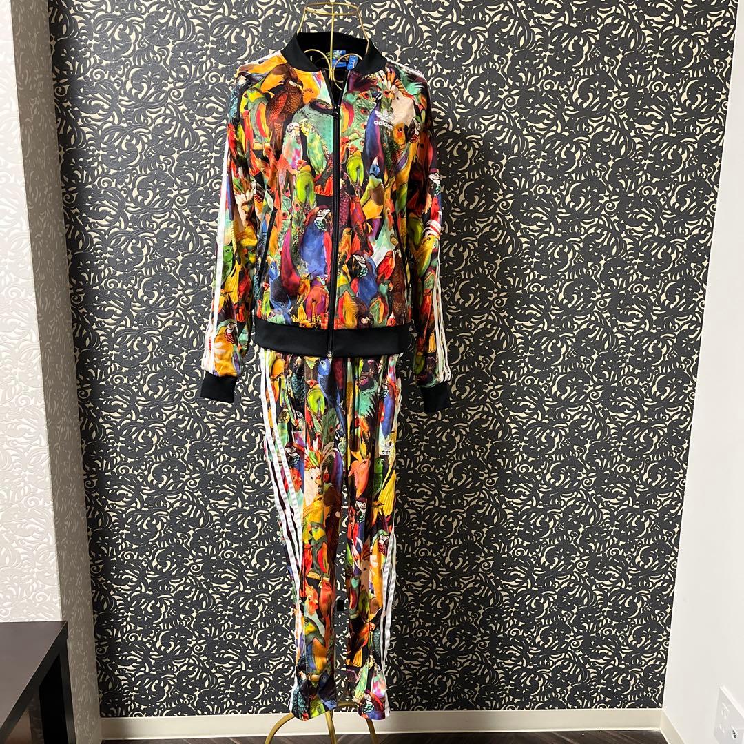 adidas カラフル鳥プリント ジャージセット