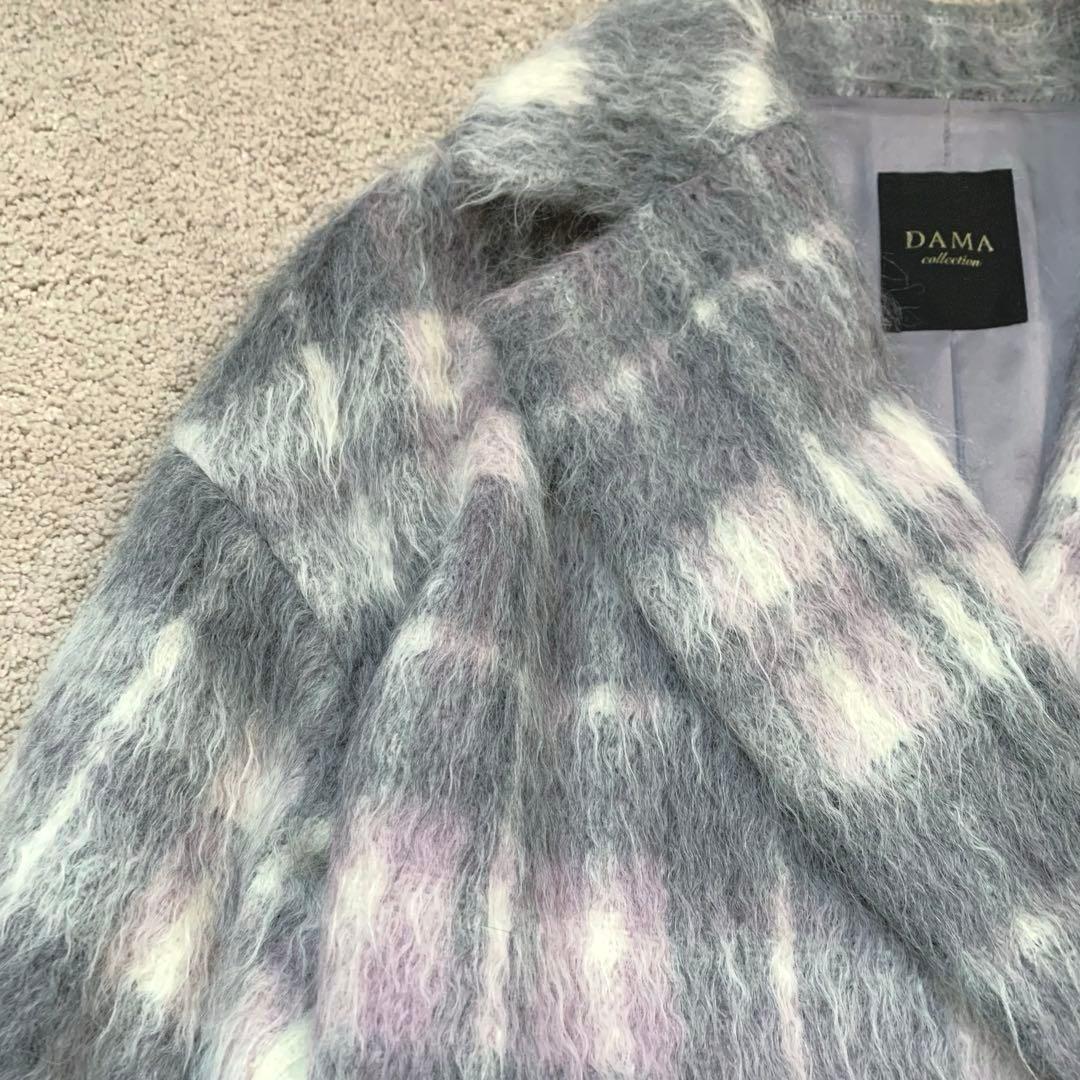 かきりか☆ 　ダーマコレクション　ロングコート　チェック　アルパカ