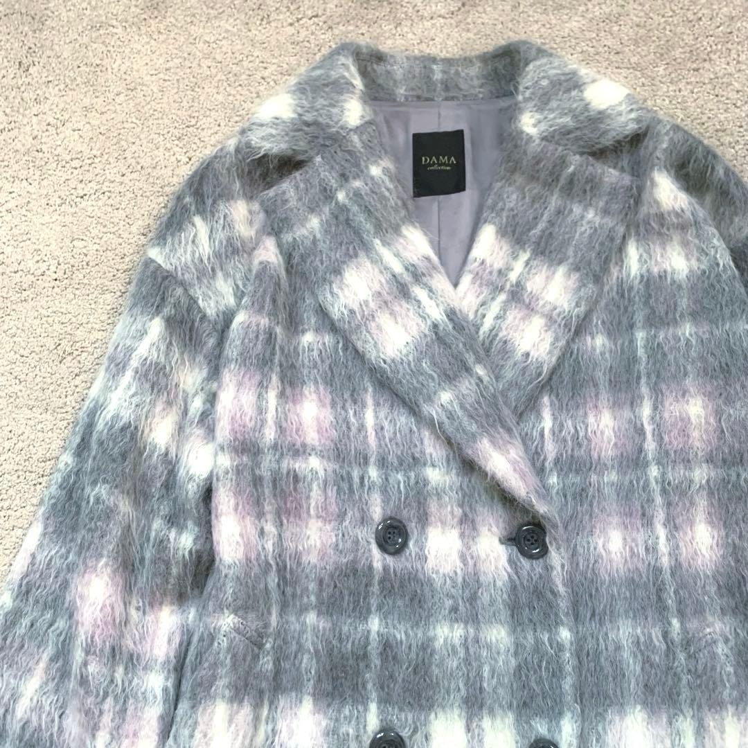 かきりか☆ 　ダーマコレクション　ロングコート　チェック　アルパカ