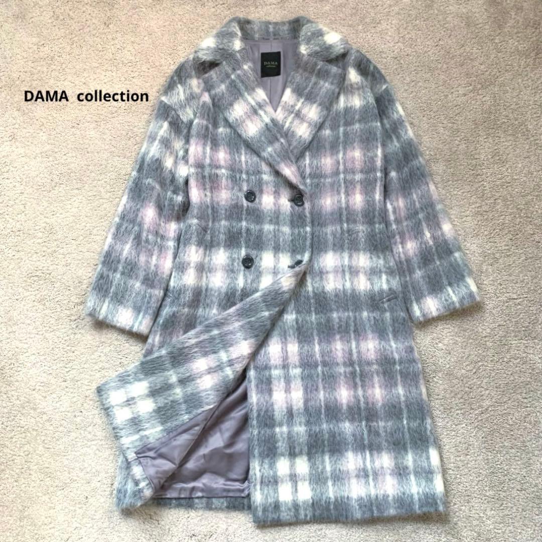 かきりか☆ 　ダーマコレクション　ロングコート　チェック　アルパカ