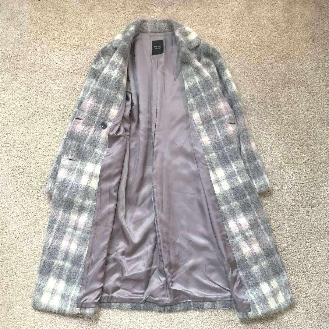 かきりか☆ 　ダーマコレクション　ロングコート　チェック　アルパカ