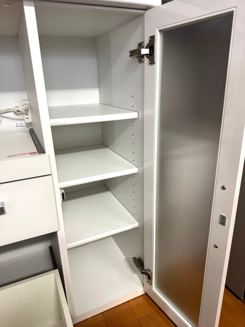 ※まりん※食器棚　ホワイト　木製　キッチンカップボード