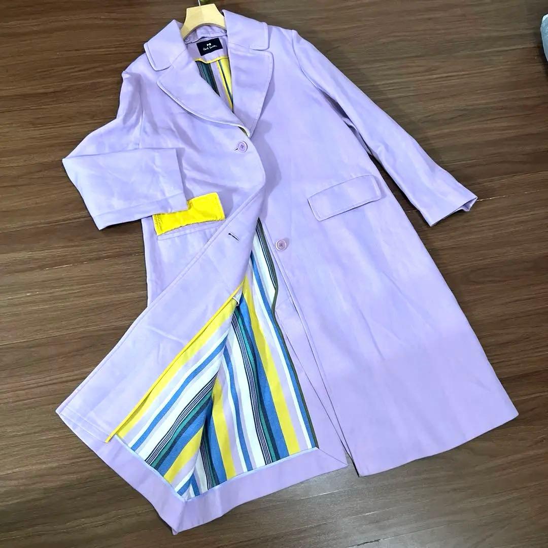 美品✨　ポールスミス　コート　ノーカラー　2way 44L 紫