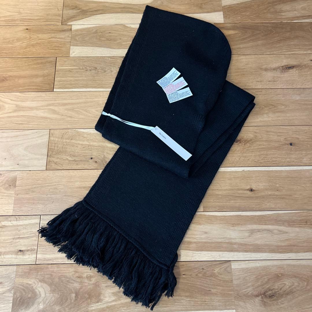 コグマ The letters 5G フーディフリンジスカーフ BK