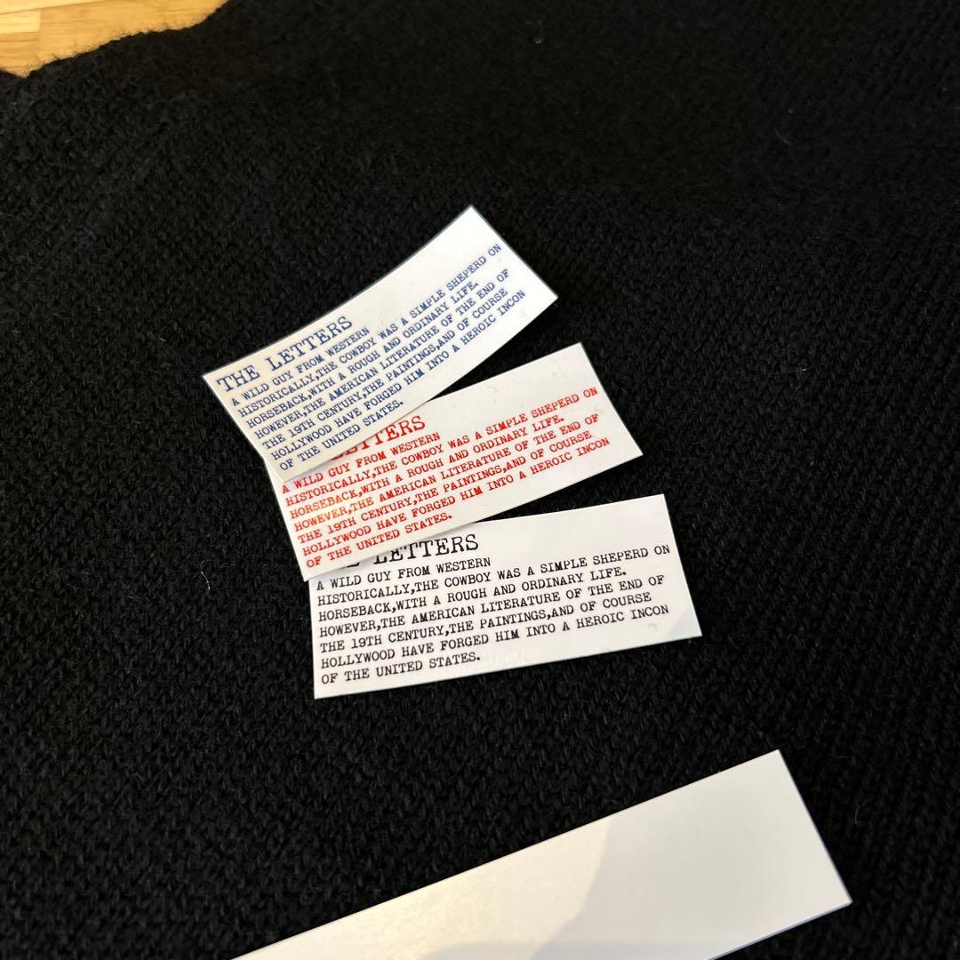 コグマ The letters 5G フーディフリンジスカーフ BK