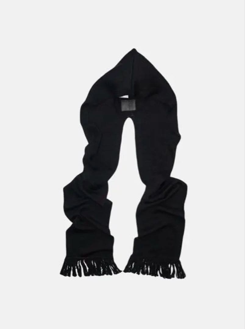 コグマ The letters 5G フーディフリンジスカーフ BK