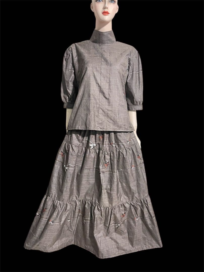 着物リメイクセットアップ　大島紬　Mサイズ 1月上旬から〜発送