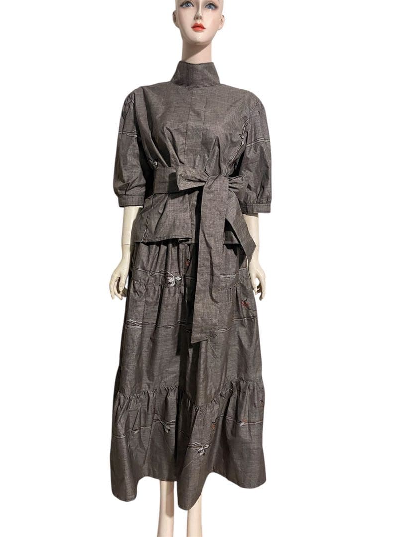 着物リメイクセットアップ　大島紬　Mサイズ 1月上旬から〜発送