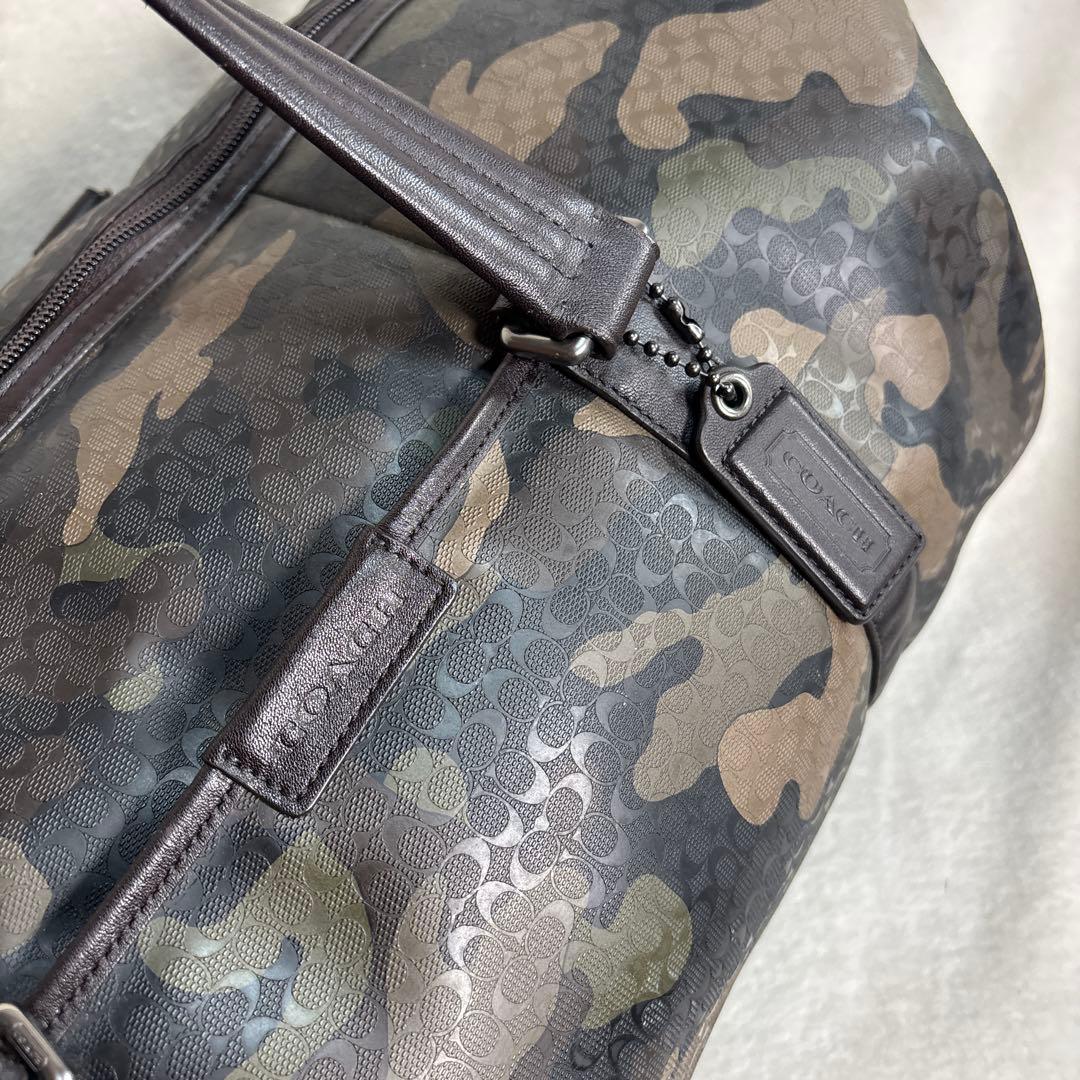 【希少】COACH コーチ 大容量 ボストン ショルダー紐　欠品　カモフラ 迷彩