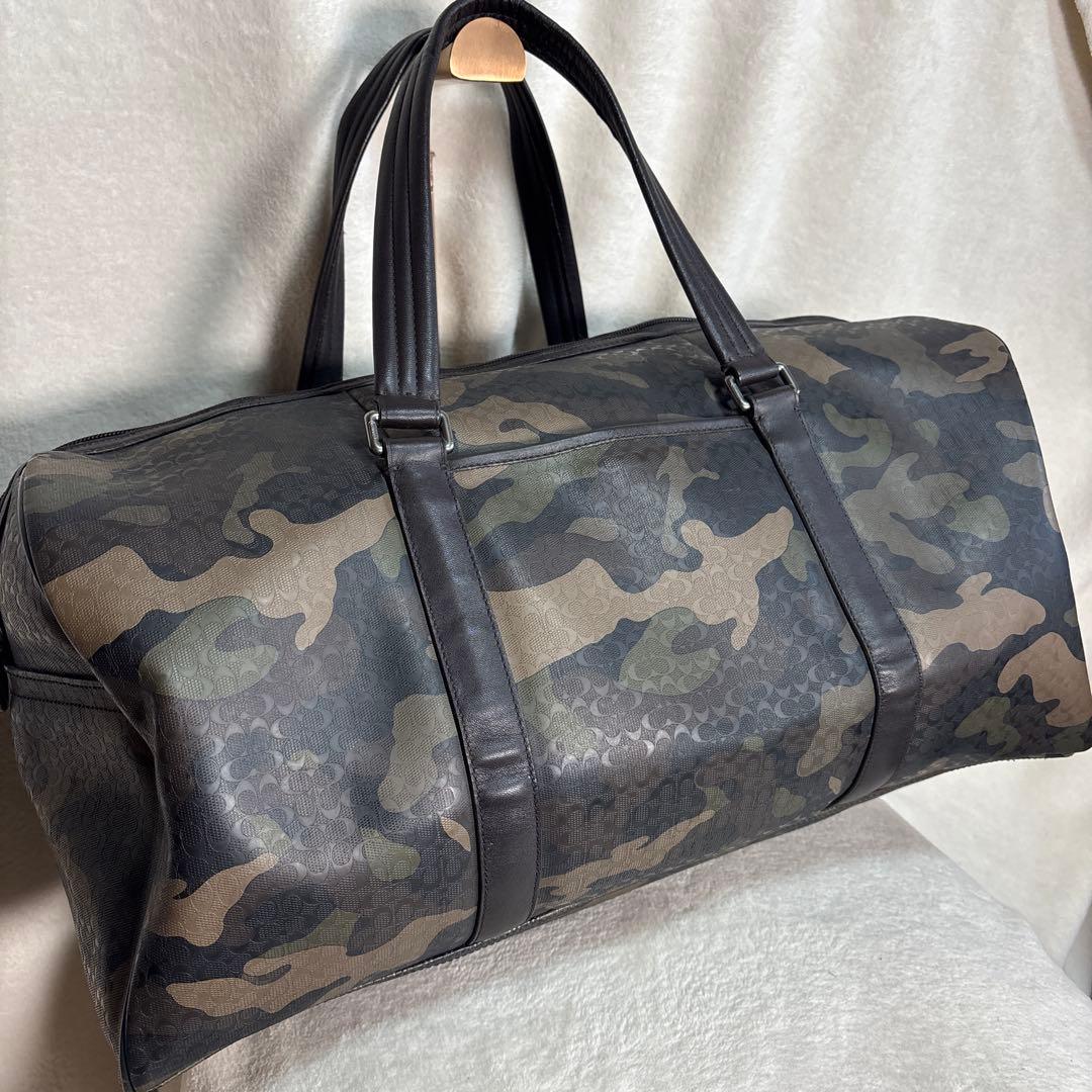 【希少】COACH コーチ 大容量 ボストン ショルダー紐　欠品　カモフラ 迷彩