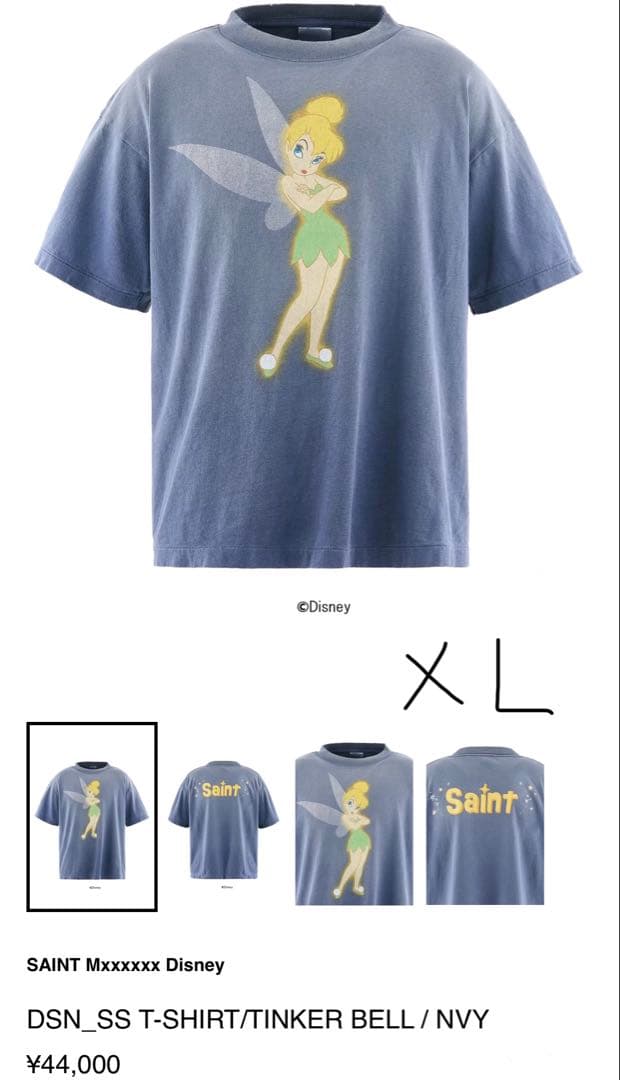 セントマイケル26SS新作DisneyコラボTINKER BELL TシャツXL