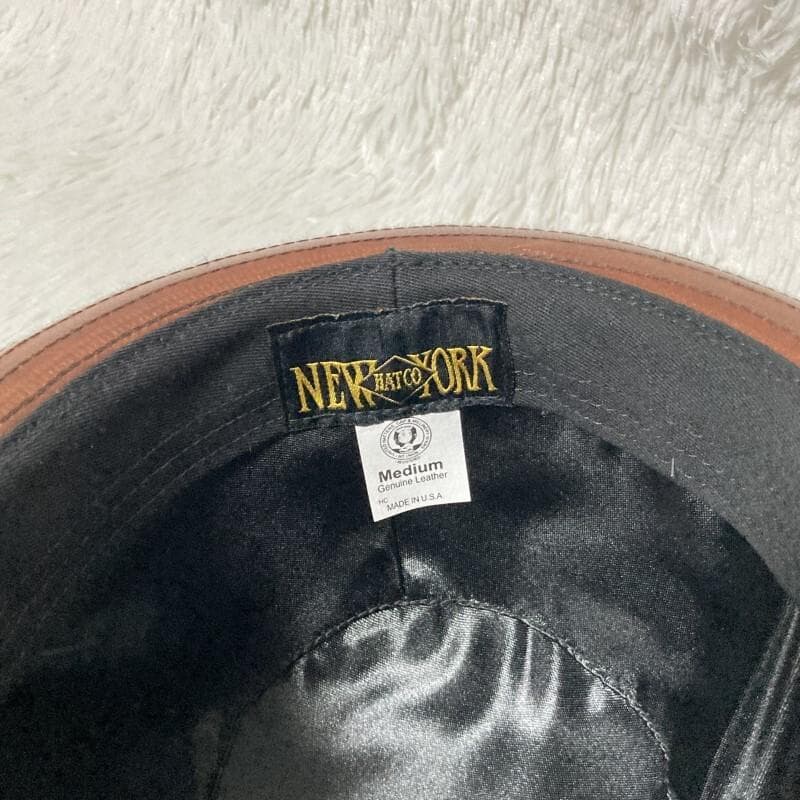 NEW YORK HAT★VINTAGE LEATHER FEDORA HAT