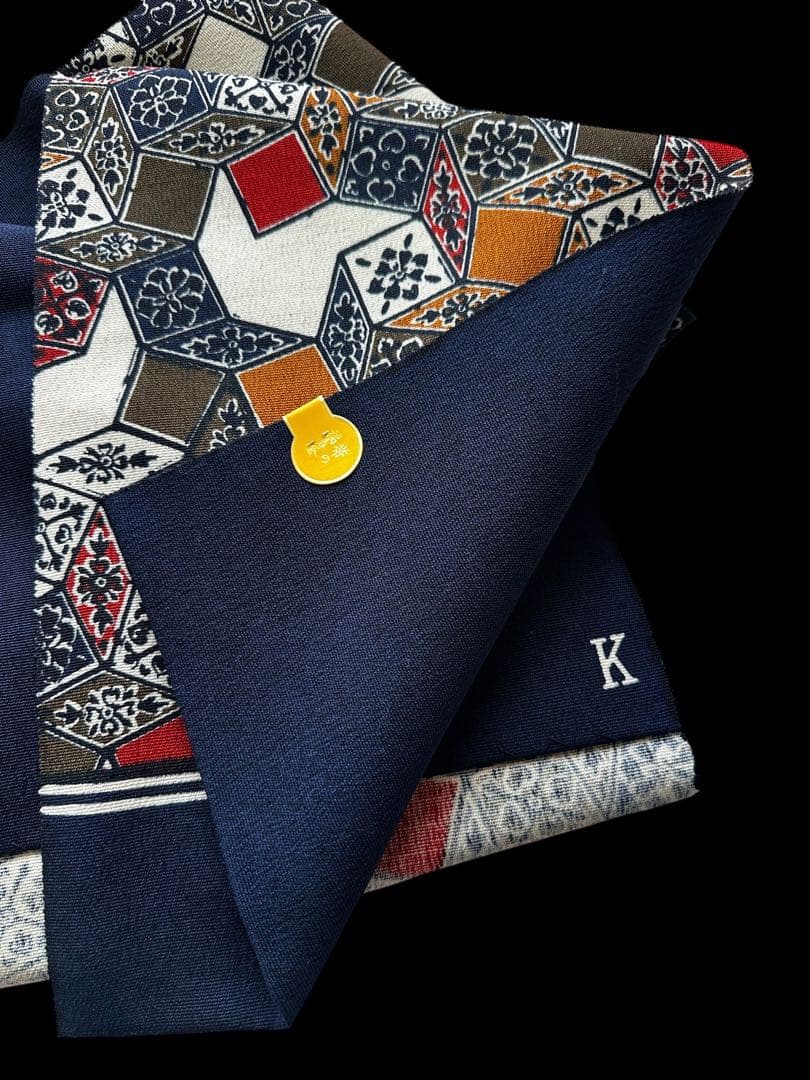 目玉 逸品 ウール100％　型染め名古屋帯