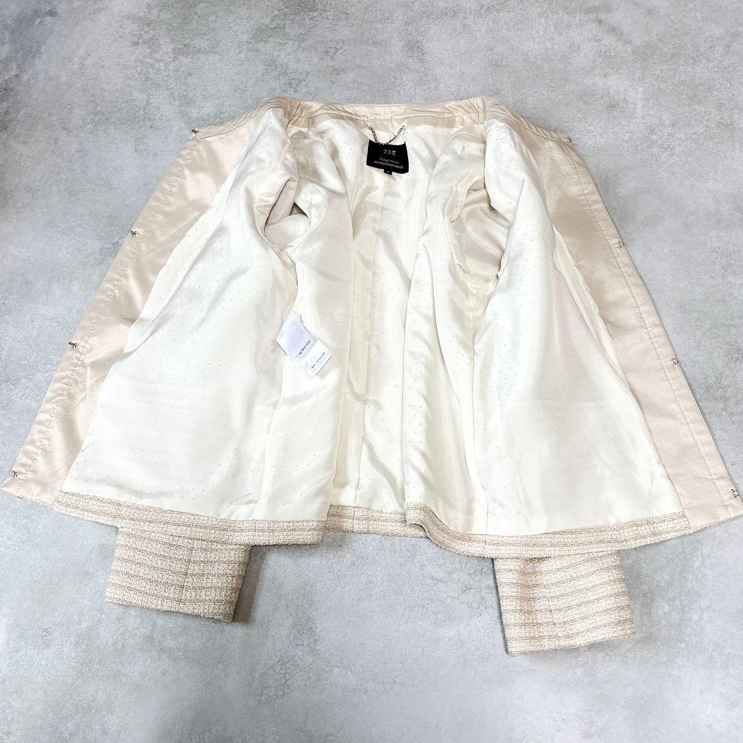大きいサイズ♡ 23区　ノーカラー　ツイードジャケット　入学式　セレモニー　44