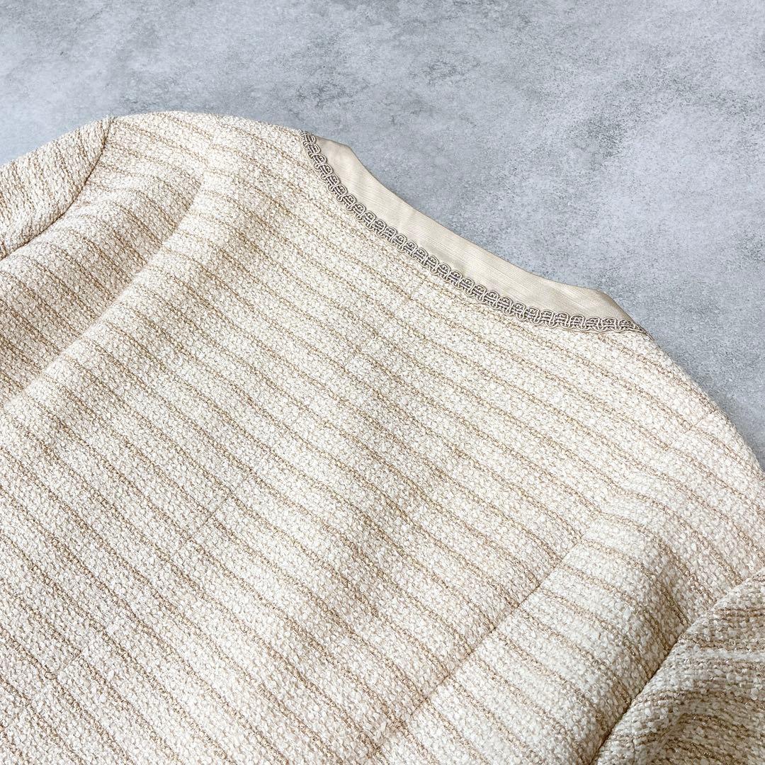 大きいサイズ♡ 23区　ノーカラー　ツイードジャケット　入学式　セレモニー　44