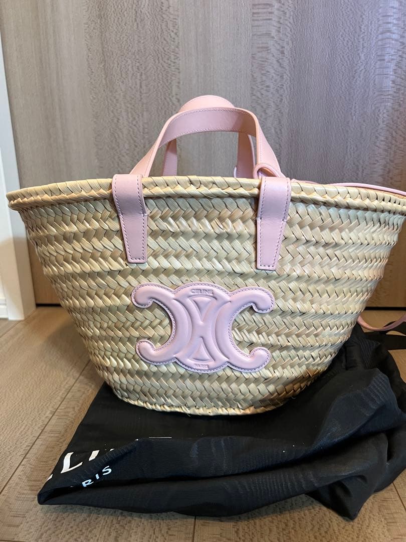 CELINE セリーヌ　トリオンフ カゴバッグ スモール ピンク