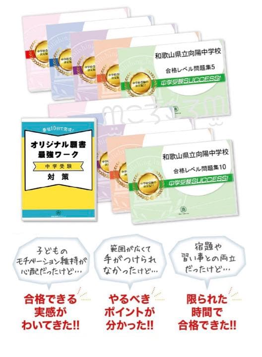 【中学受験対策】【未使用】合格レベル問題集（１０冊）オリジナル願書最強ワーク
