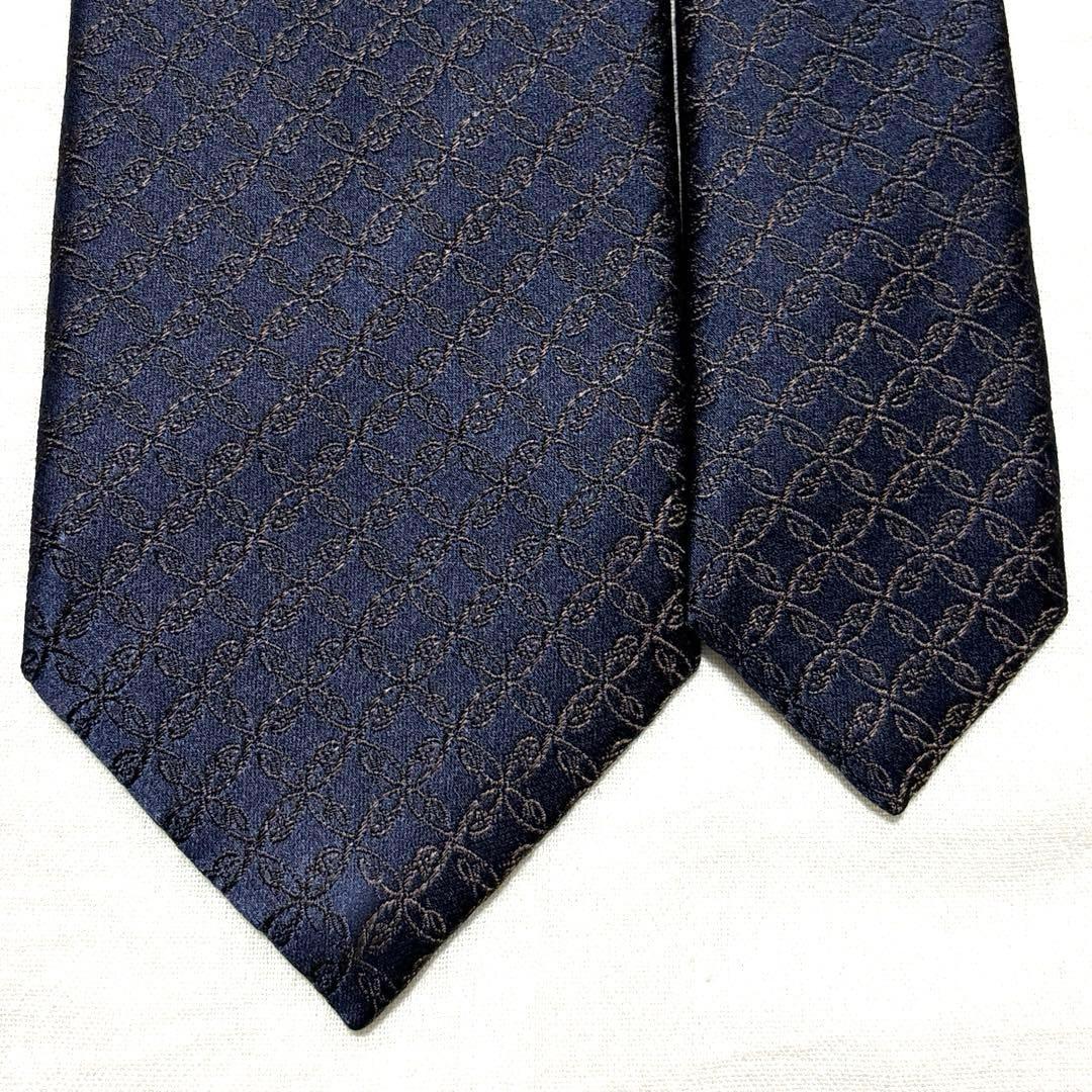 Brioni ブリオーニ　ネクタイ　ネイビー　肉厚　光沢　刺繍　美品