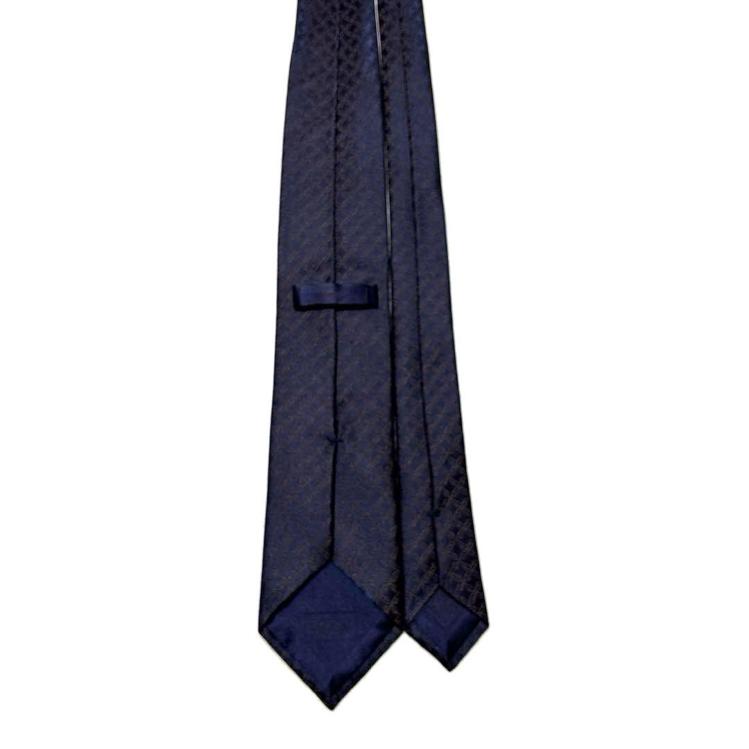 Brioni ブリオーニ　ネクタイ　ネイビー　肉厚　光沢　刺繍　美品