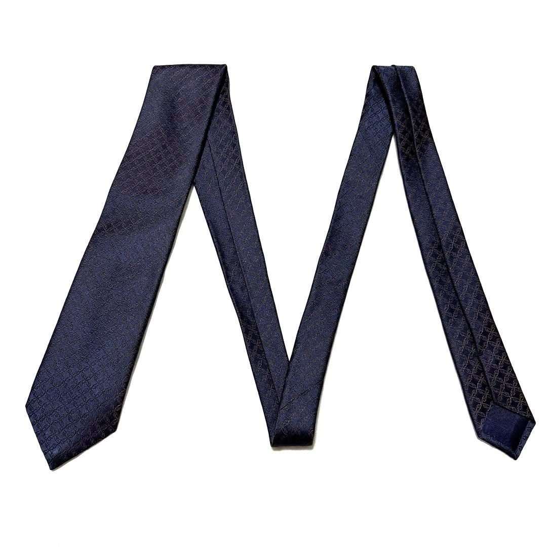 Brioni ブリオーニ　ネクタイ　ネイビー　肉厚　光沢　刺繍　美品