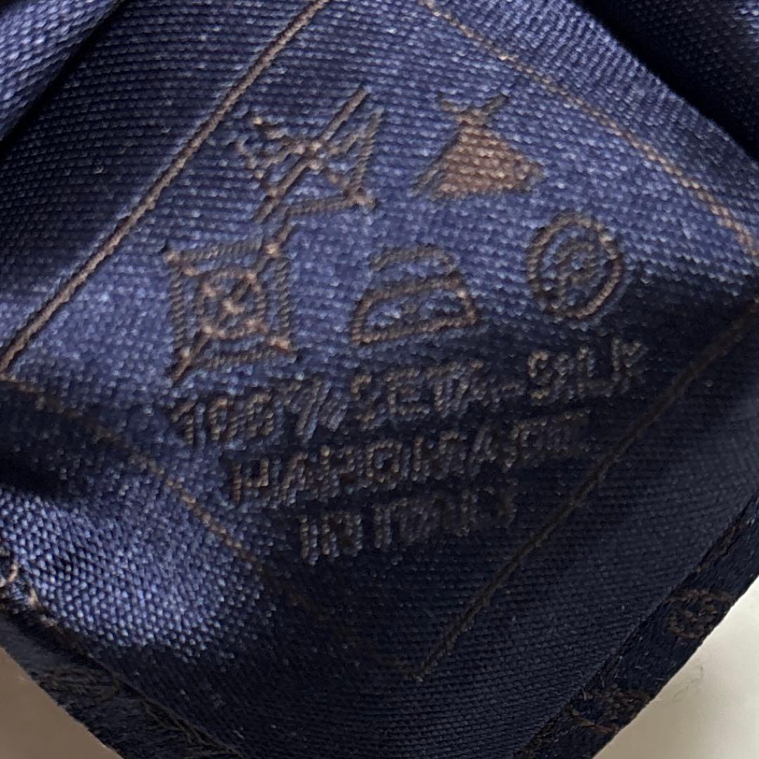 Brioni ブリオーニ　ネクタイ　ネイビー　肉厚　光沢　刺繍　美品