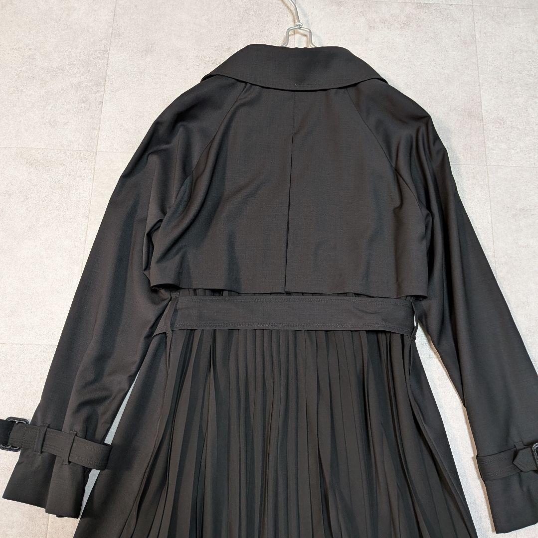 美品✨️モラビトプルミエ ウールトレンチコート バックプリーツ ダブルブレスト