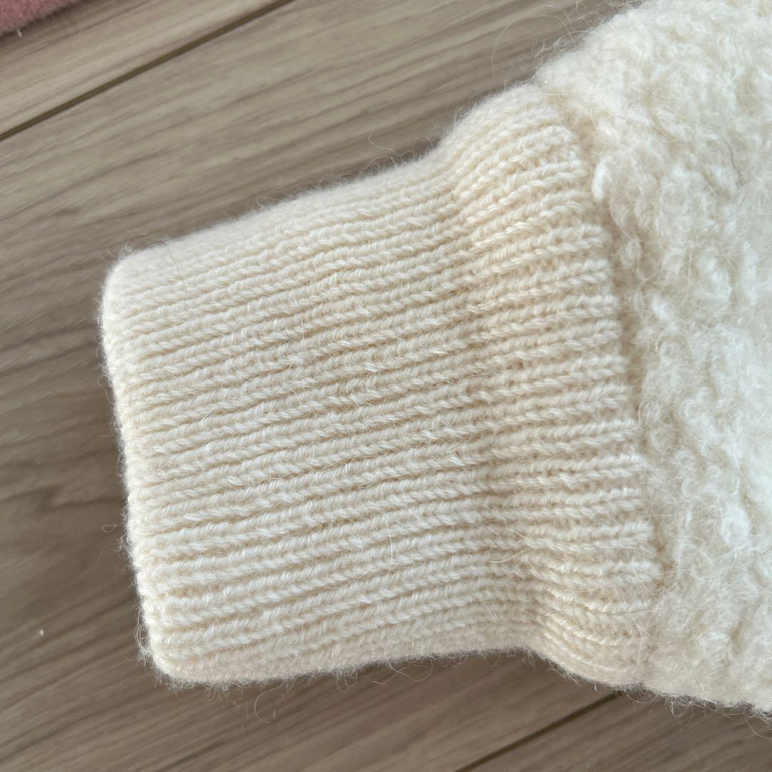 b*t様 23区 ボア ジャケット 38 アイボリー　ブークレニットブルゾン