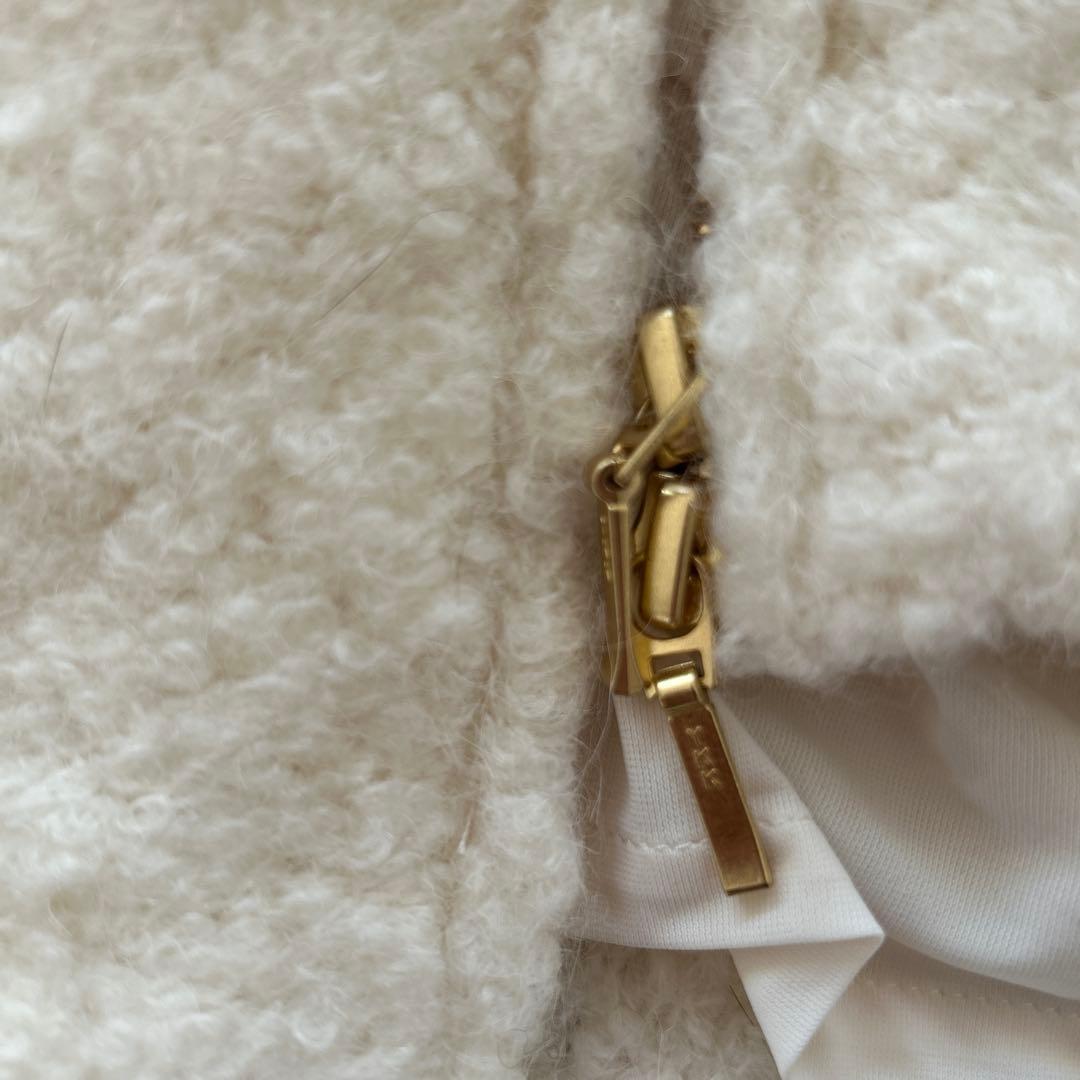 b*t様 23区 ボア ジャケット 38 アイボリー　ブークレニットブルゾン