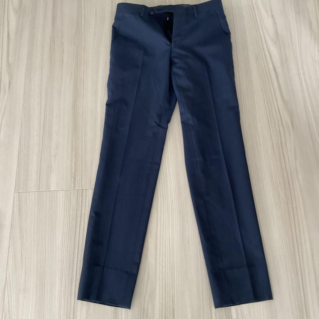 美品⭐︎Y4 タカキューTAKAQ ★スーツ 青 ストライプ ⭐︎ブルー 秋冬用