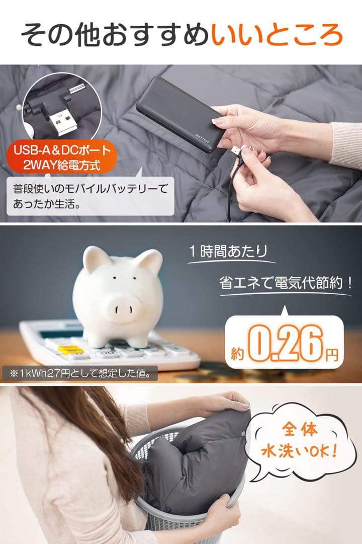 電気毛布 掛け敷き兼用 速暖 6枚ヒーター内蔵 着る毛布