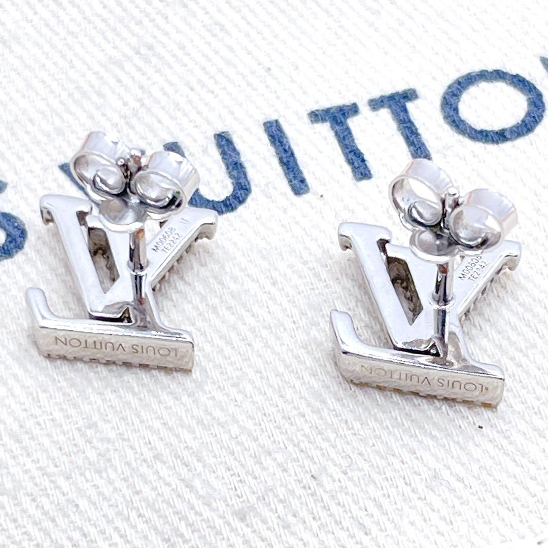 LOUIS VUITTON ピアス　アイコニック　ストラス　ストーン　シルバー
