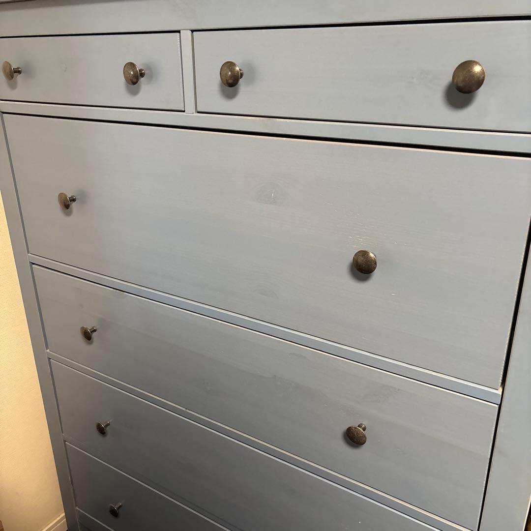 【hiyori☪︎⋆。˚✩ 】IKEA ヘムネス５段チェスト水色