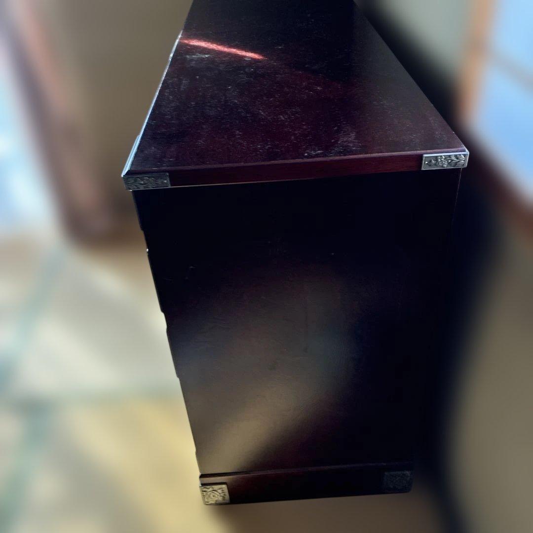 和風赤茶色木製箪笥　鍵付