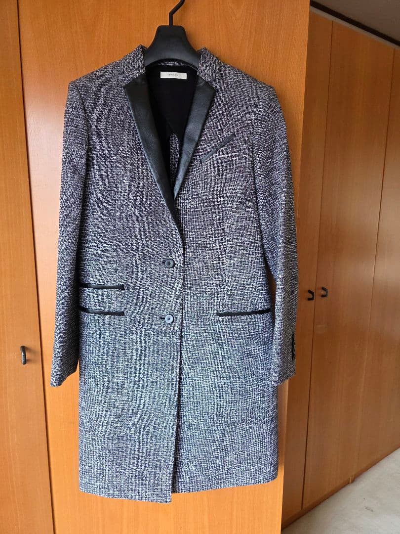 エポカ　グレー ブラック ツイード テーラードコート