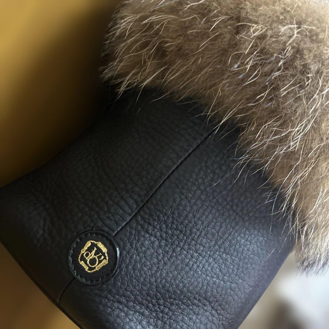 VIOLAd'ORO 未使用♪豪華リアルファー レザーバック ブラック♪