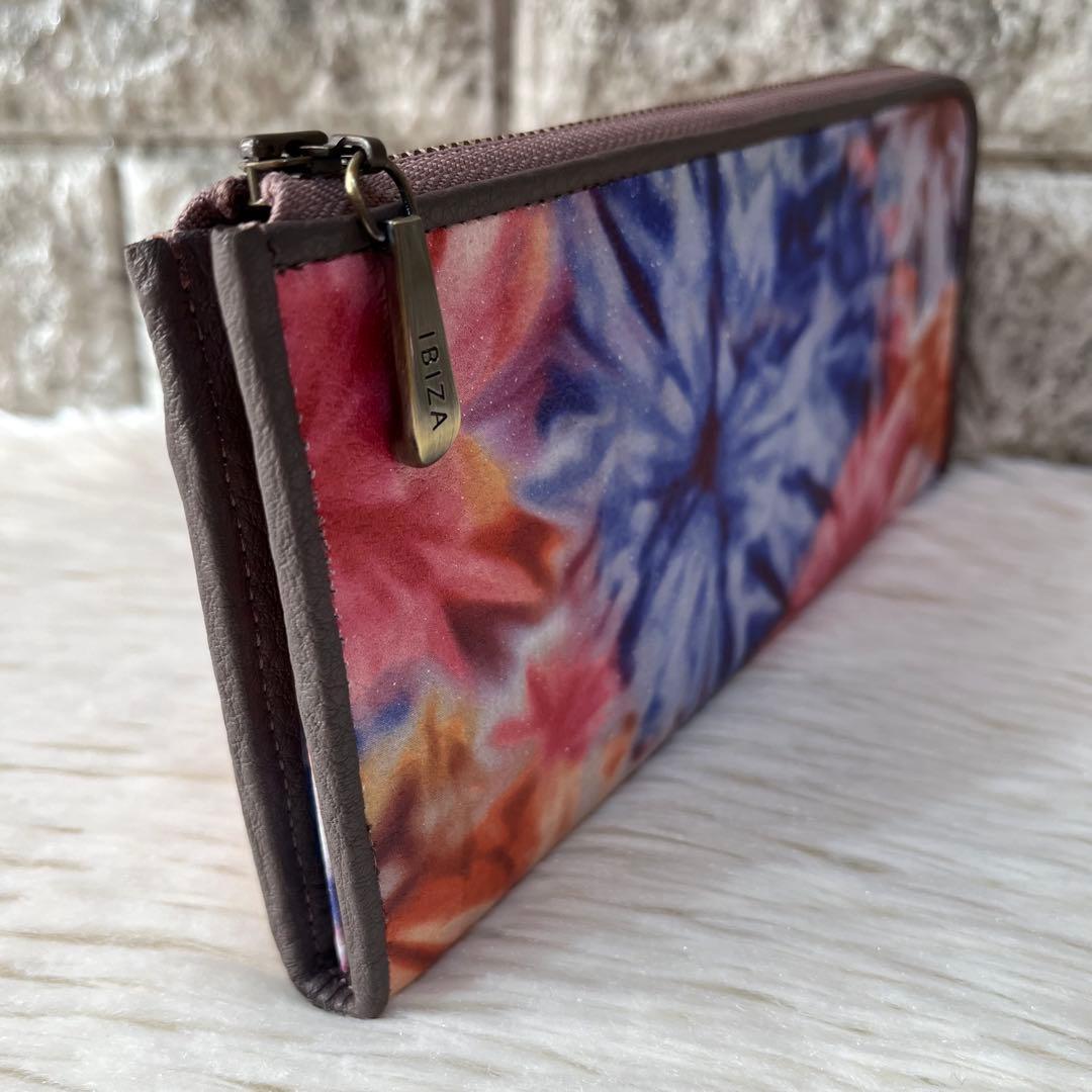 【新品未使用】イビサ　花柄　L字ファスナー　スリムウォレット　長財布