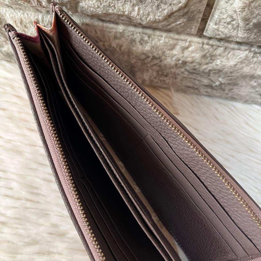 【新品未使用】イビサ　花柄　L字ファスナー　スリムウォレット　長財布