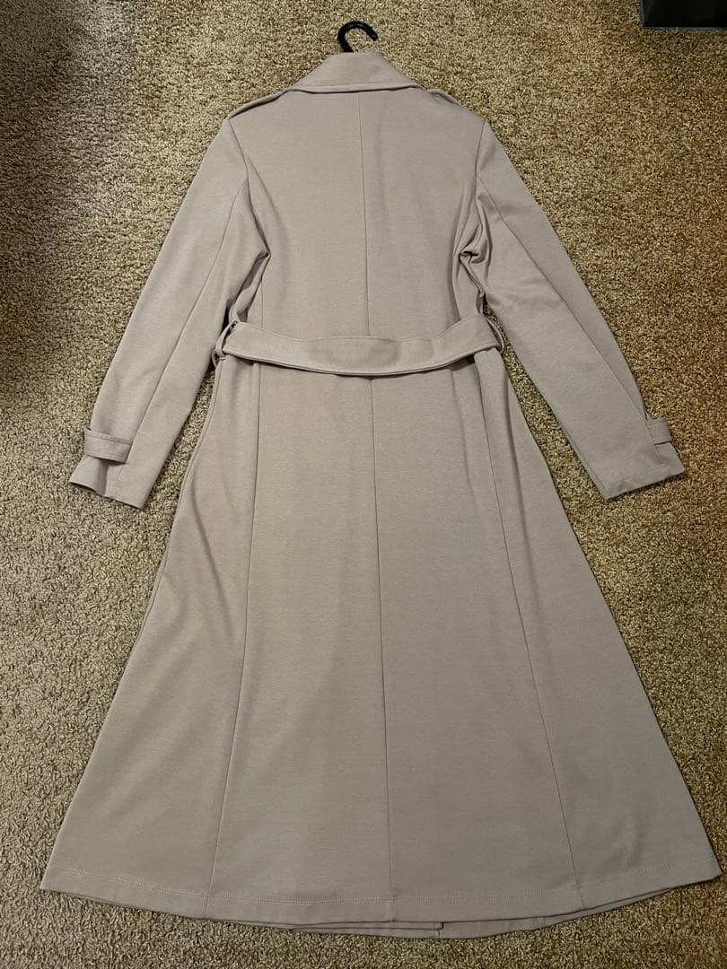 ピープルメディア ジャージー共布ベルト付 トレンチコート LL ベージュ 未使用