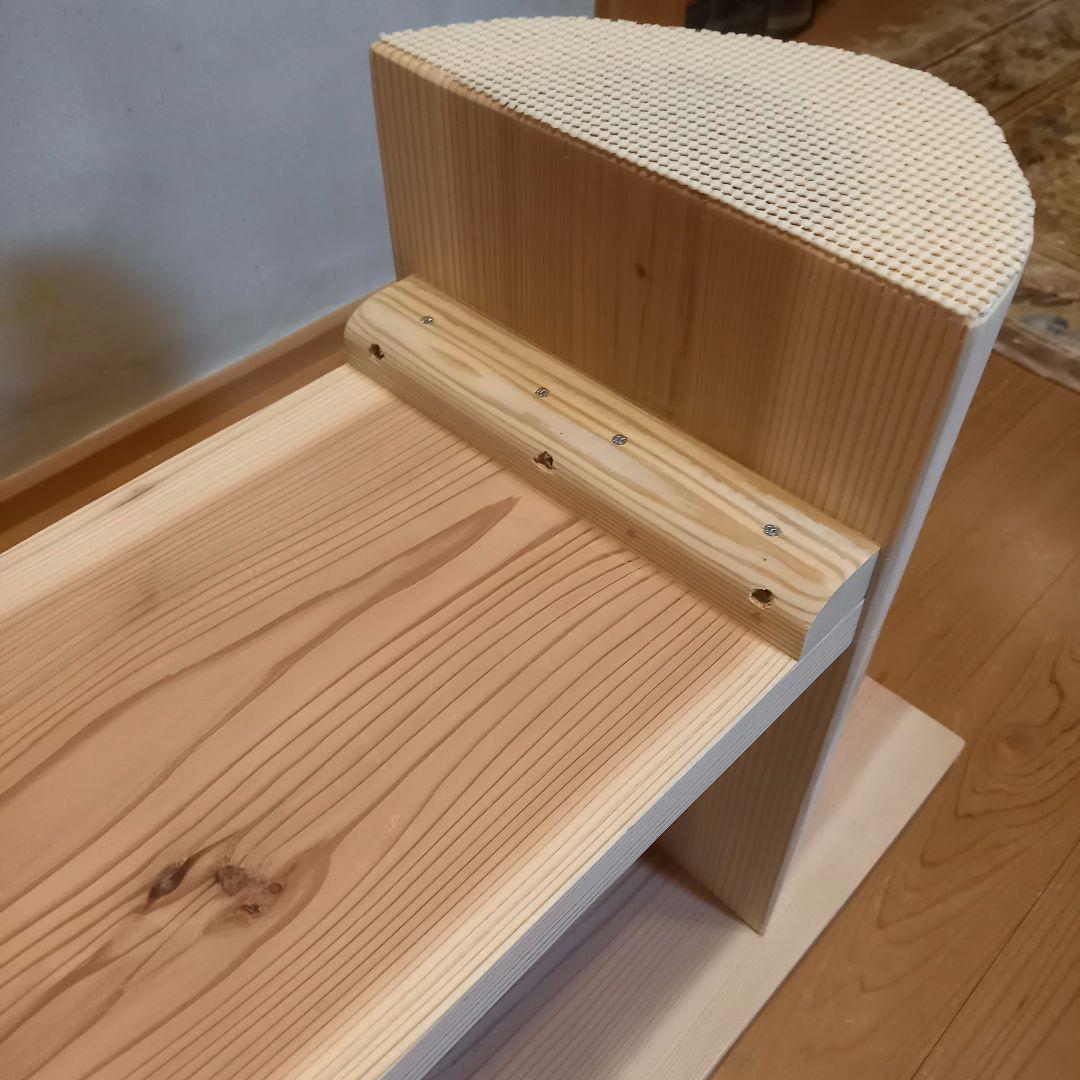 国産杉　無垢一枚板&丸太半割りログ脚　特注品脚高さ違い