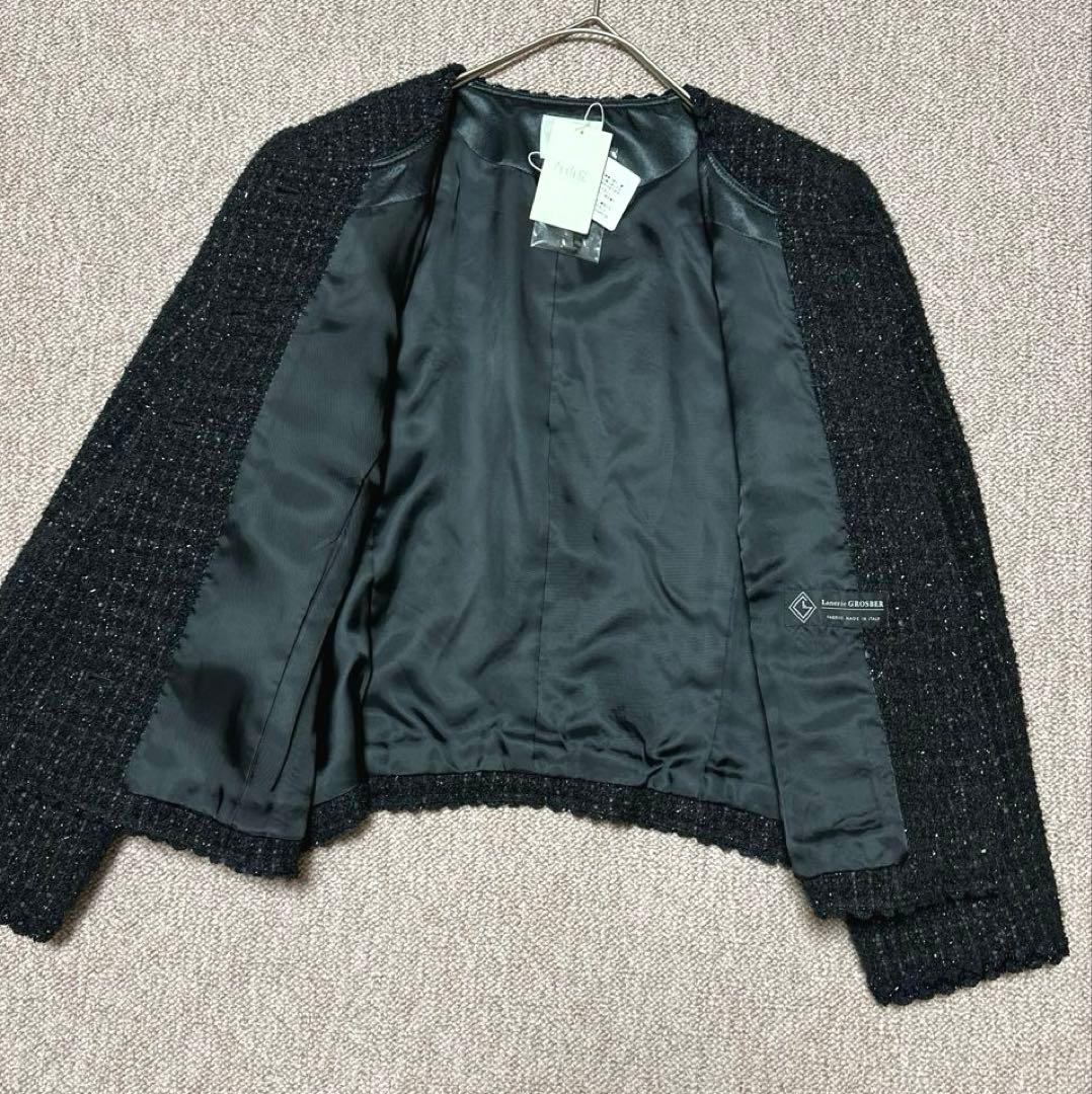 【テミー】新品未使用　自由区 ツイード ジャケット ノーカラー