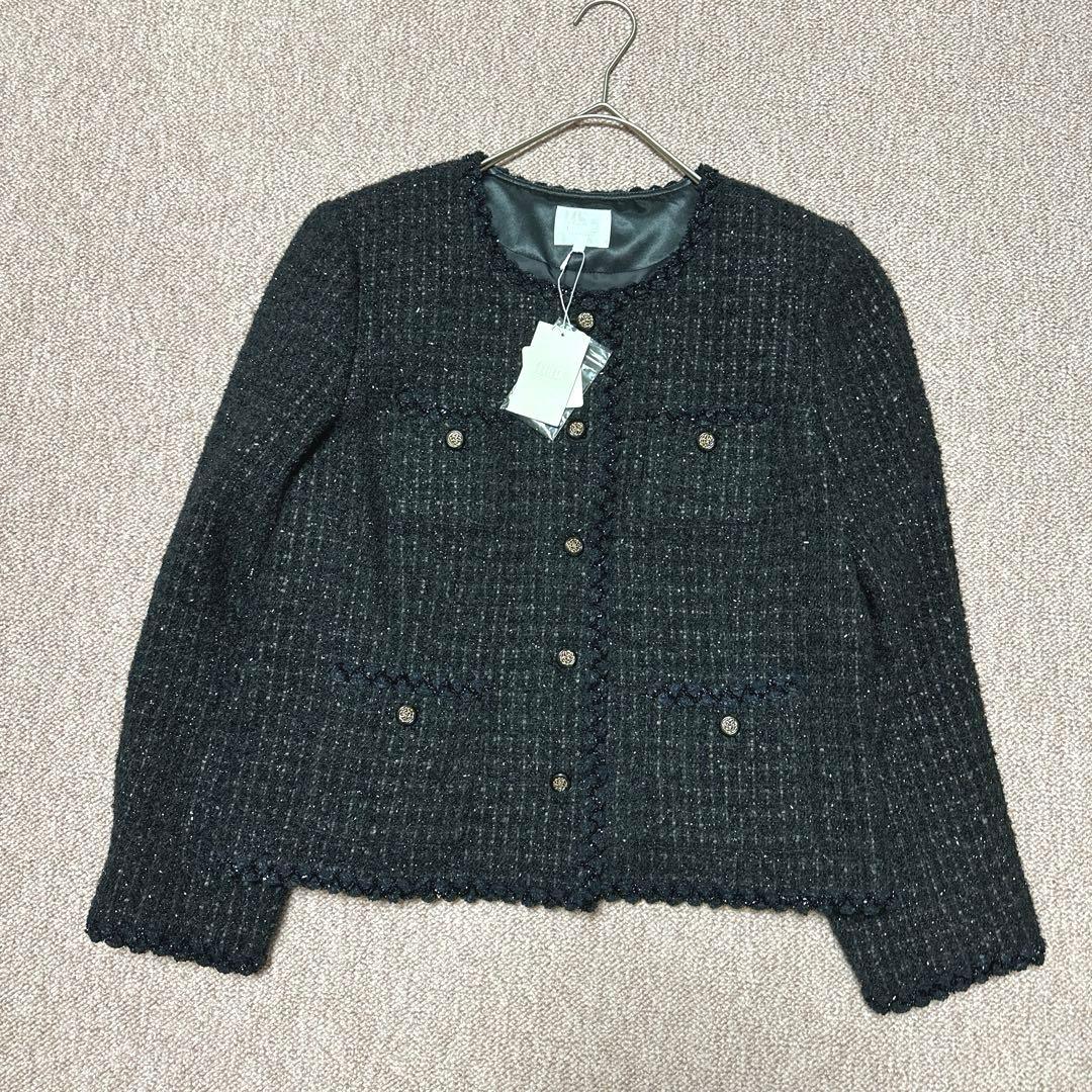 【テミー】新品未使用　自由区 ツイード ジャケット ノーカラー