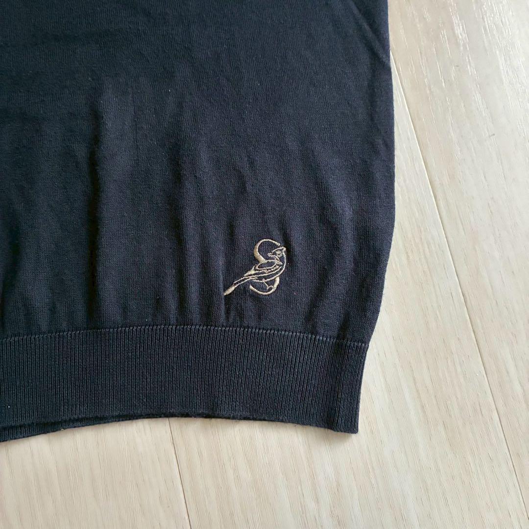 未使用タグ付　ジョンスメドレー　半袖ポロシャツ　ネイビー　ジェイバード　刺繍ロゴ