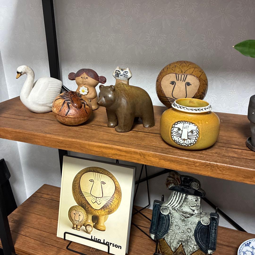 リサラーソン　猫　グスタフスベリ　花瓶　フラワーベース　工芸品　scope 置物