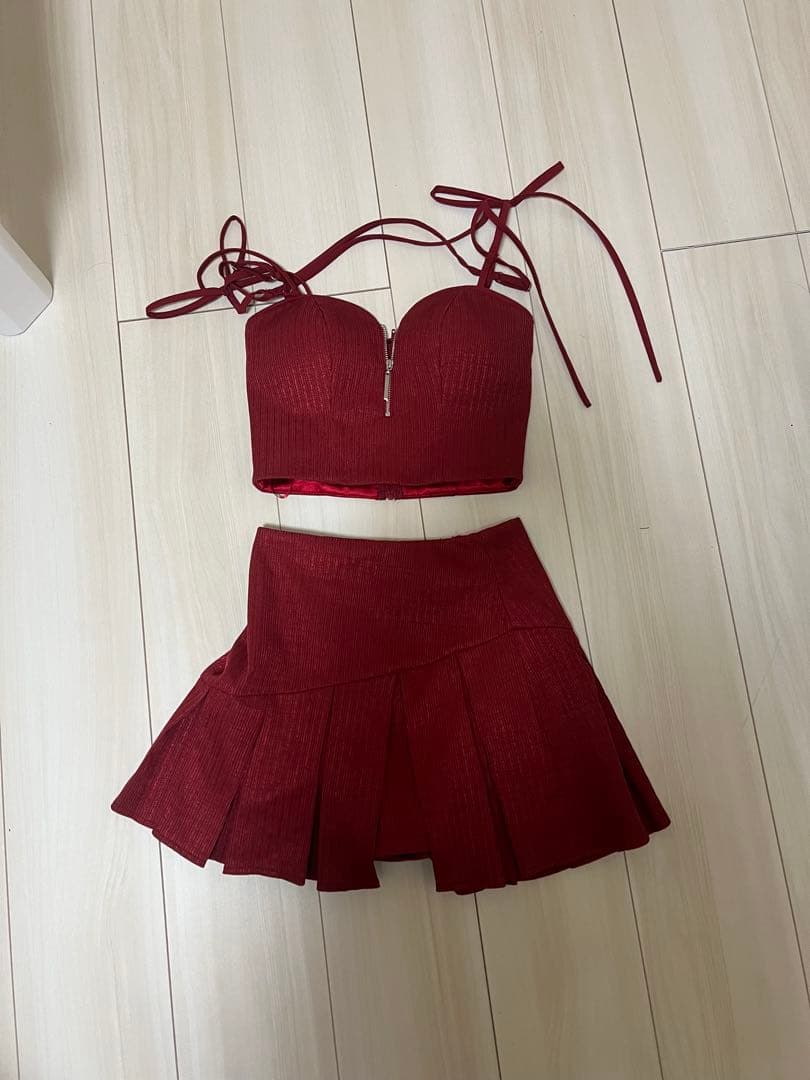 ROBE de FLEURS レッド セットアップドレス