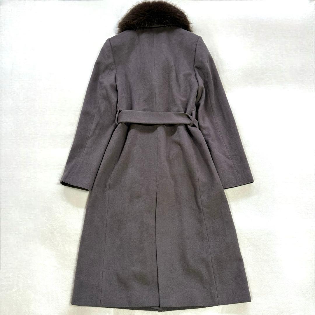 22AW 美品 ピンキーアンドダイアン カシミヤ混ベルテッドコート ファーコート