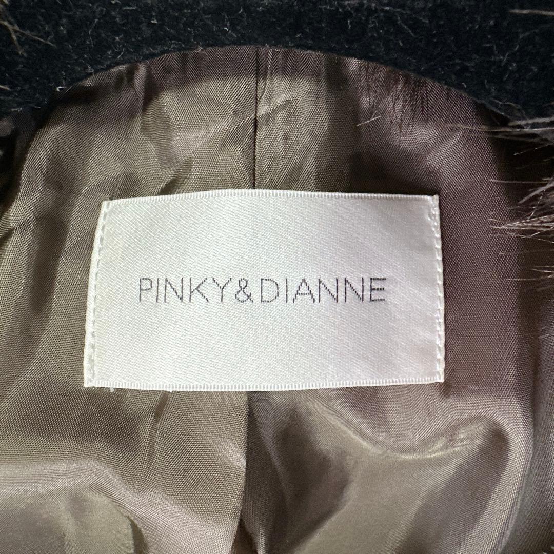 22AW 美品 ピンキーアンドダイアン カシミヤ混ベルテッドコート ファーコート