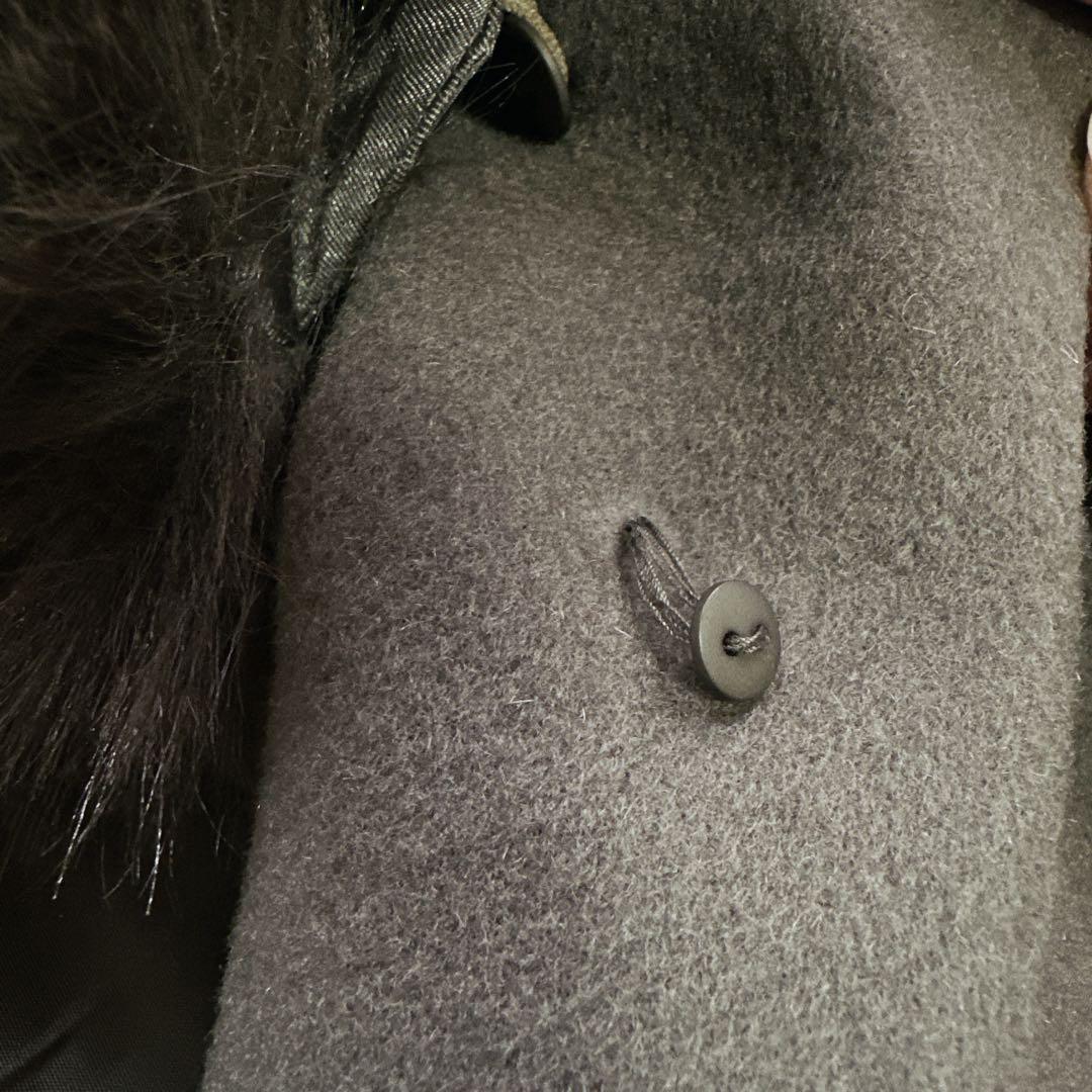 22AW 美品 ピンキーアンドダイアン カシミヤ混ベルテッドコート ファーコート