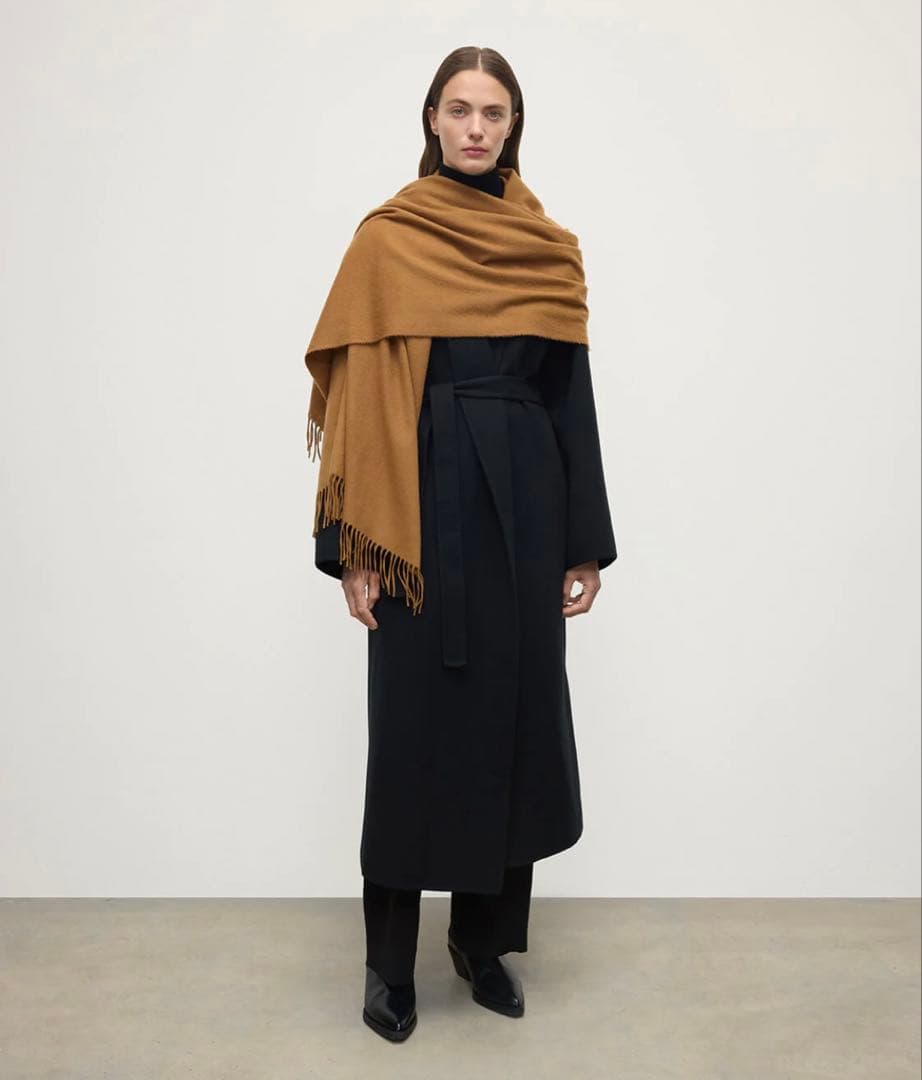 Johnstons カシミヤ100%大判ダークキャメル