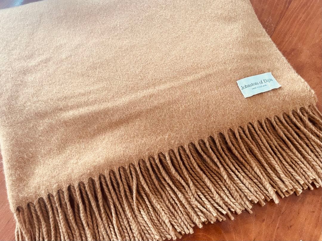 Johnstons カシミヤ100%大判ダークキャメル